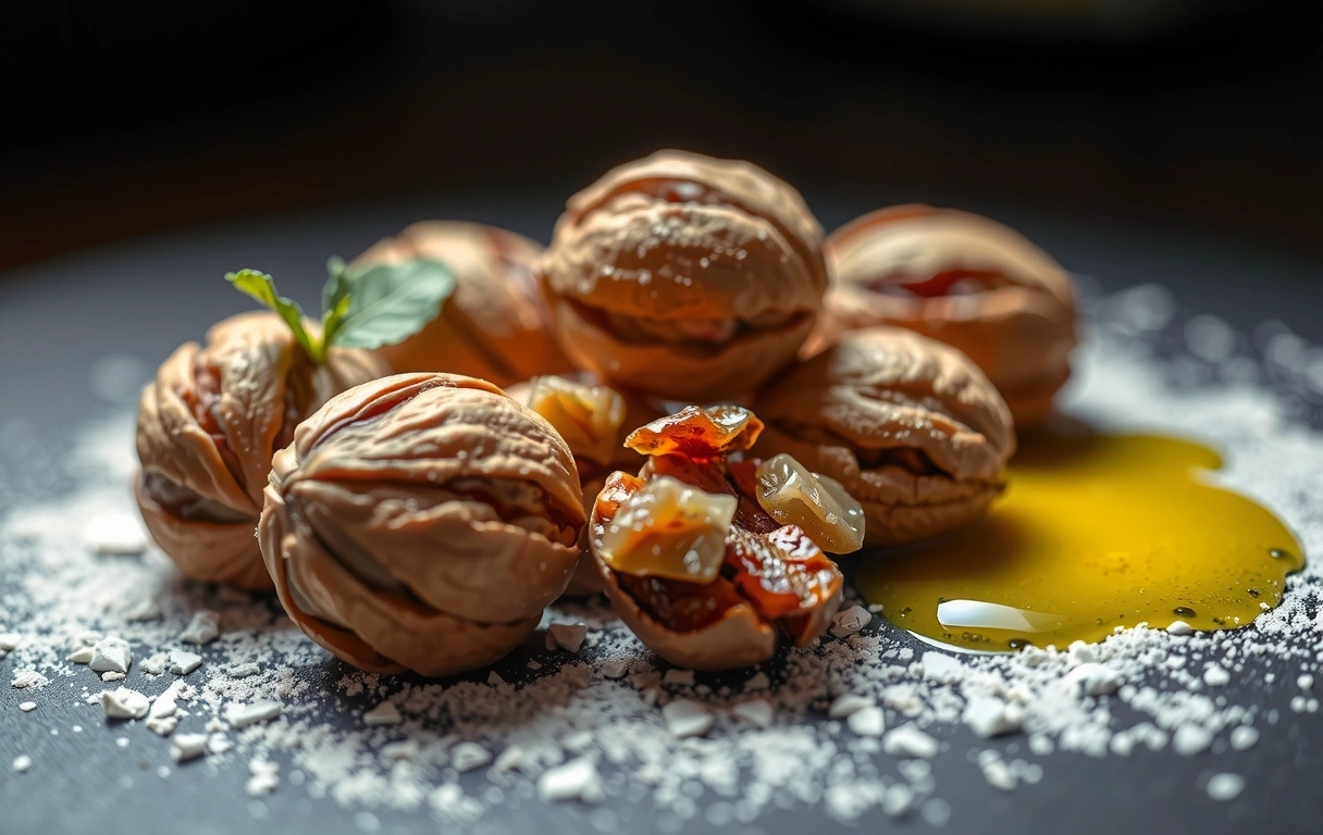 Walnüsse und Olivenöl